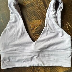 Lululemon Align V Neck Purple Sports Bra with Seamless Band and Wide Straps